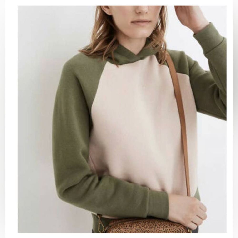 Madewell MWL colorblock green sweatshirt size Small